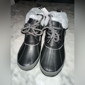 Jsport Women's waterproof Black and Gray Ankle Boots